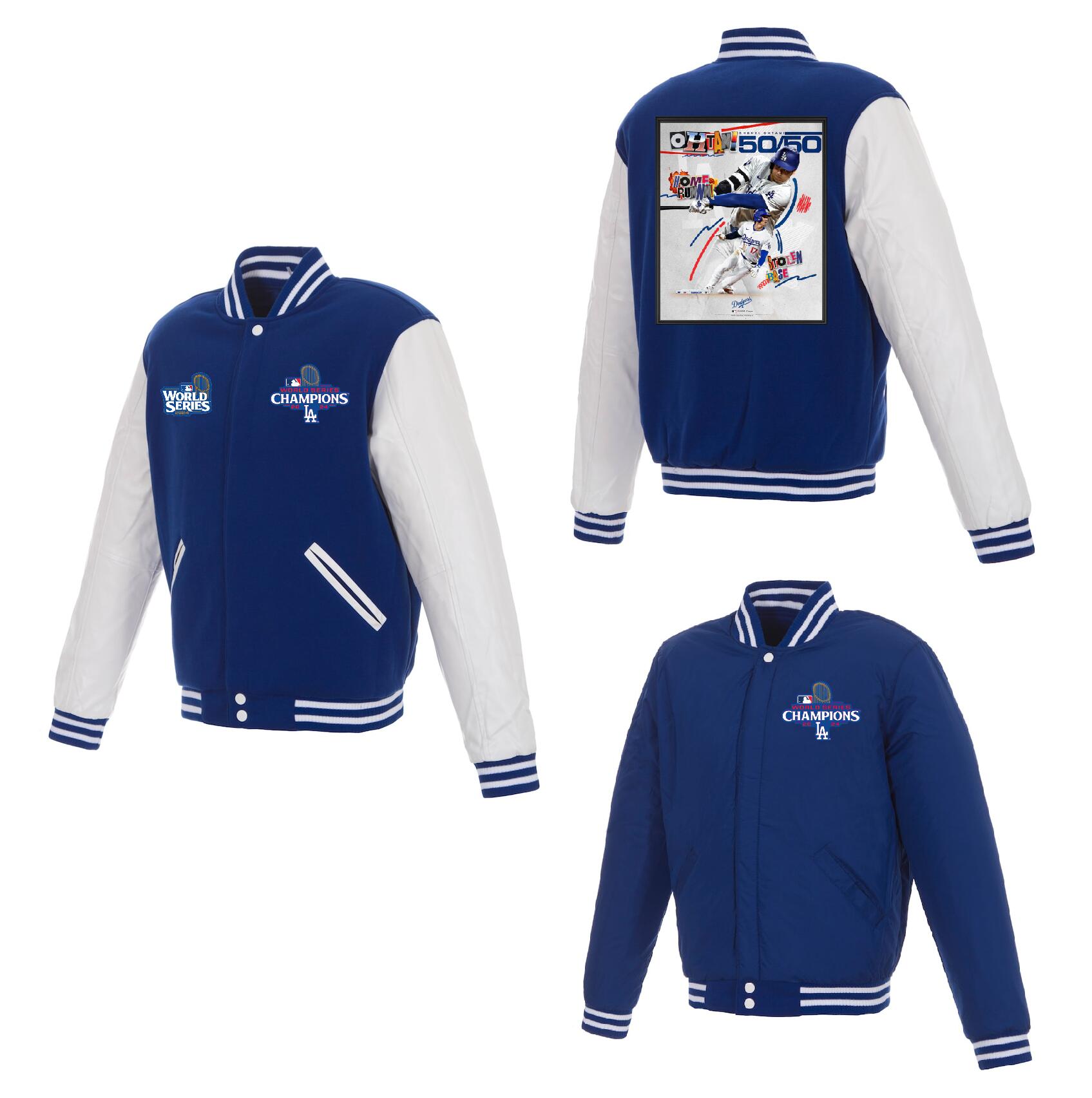 Men Los Angeles Dodgers #5 Freeman 2024 MLB World Series Champions blue Jacket style 3->mlb jacket->Sports Accessory